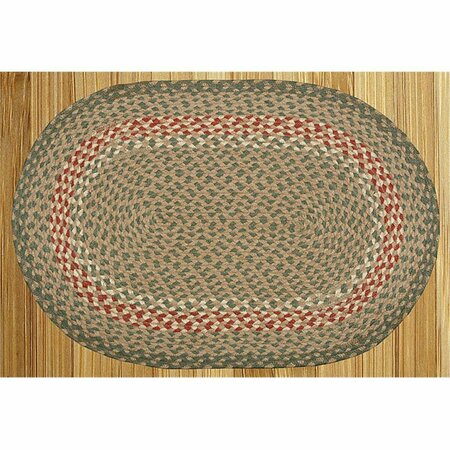 CAPITOL EARTH RUGS Green-Burgundy Jute Braided Rug 08-009